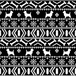 Cairn Terrier fair isle christmas sweater fabric winter holiday dog breed black and white