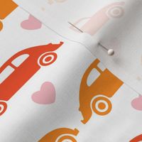 VW Beetle Love - Orange + Pink - Large