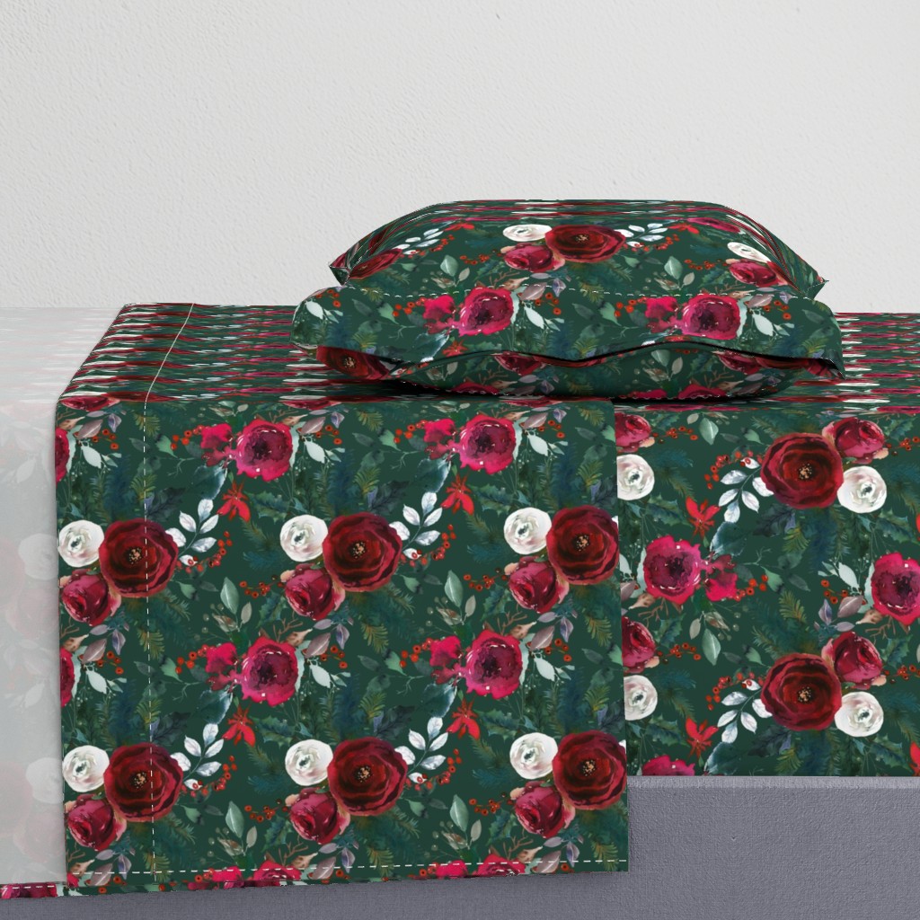 Christmas Floral Green