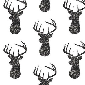 Grunge Black Deer Buck Silhouette – Woodland Baby Nursery Bedding 