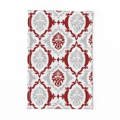 Crimson and grey team color Damask