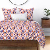 Orange and purple team color_Damask