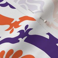 Orange and purple team color_Damask