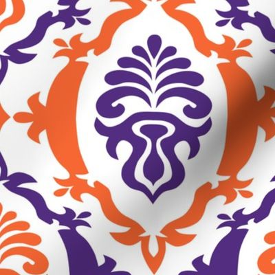 Orange and purple team color_Damask