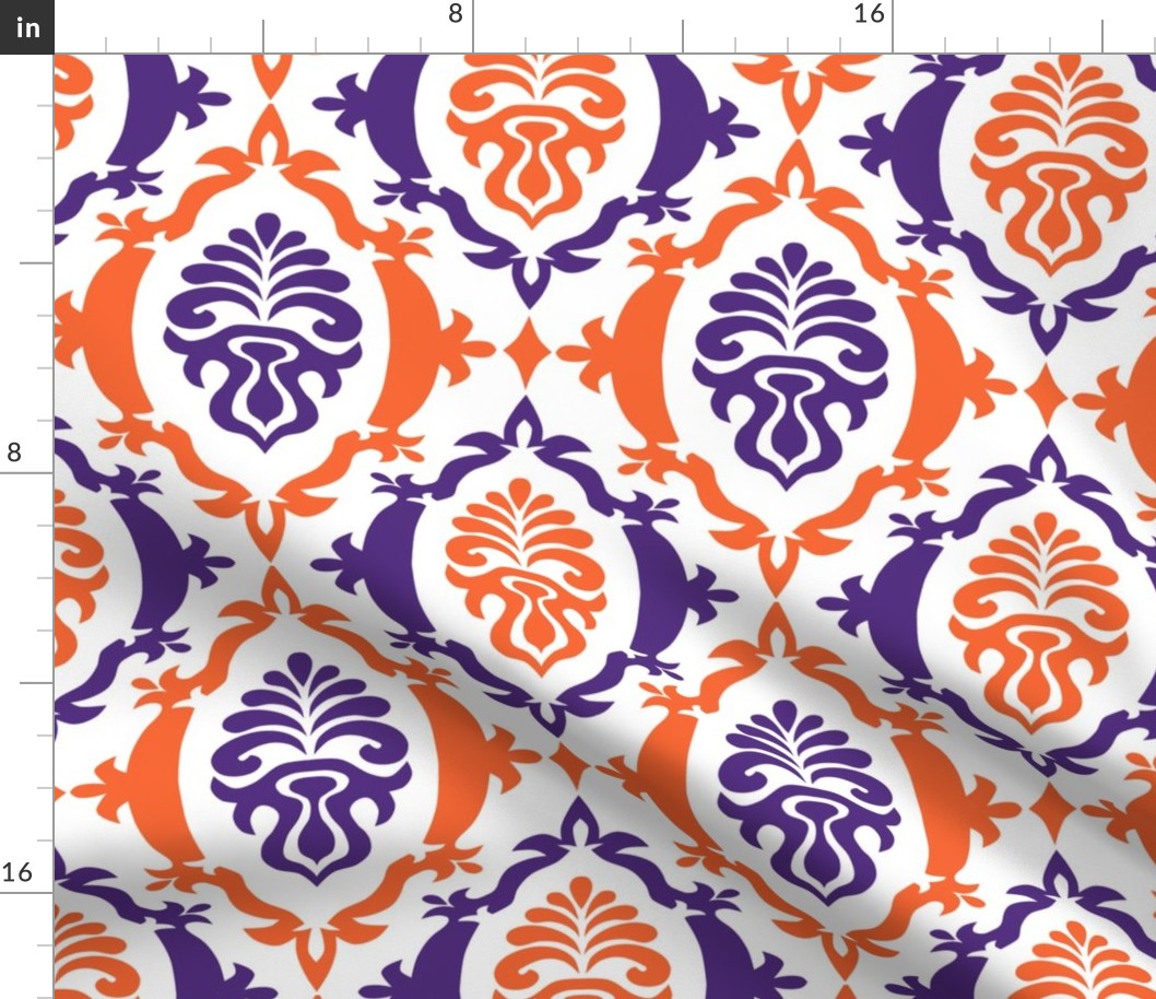 Orange and purple team color_Damask