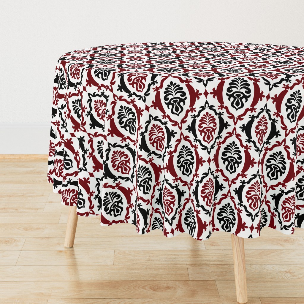 Garnet and black team color_Damask