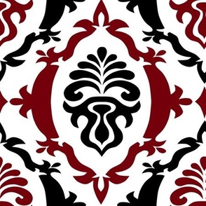 Garnet and black team color_Damask