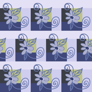 Fanciful Garden Squares / periwinkle   