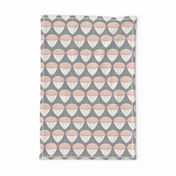 coral pink acorns on solid grey background