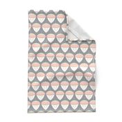 coral pink acorns on solid grey background