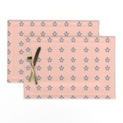 little grey flowers on coral pink solid background