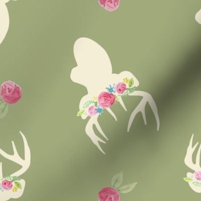 Deer_And_Flowers_Repeat_Green