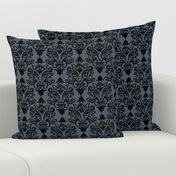 Cat Damask Dark Slate large scale