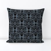 Cat Damask Dark Slate large scale