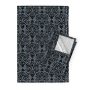 Cat Damask Dark Slate large scale