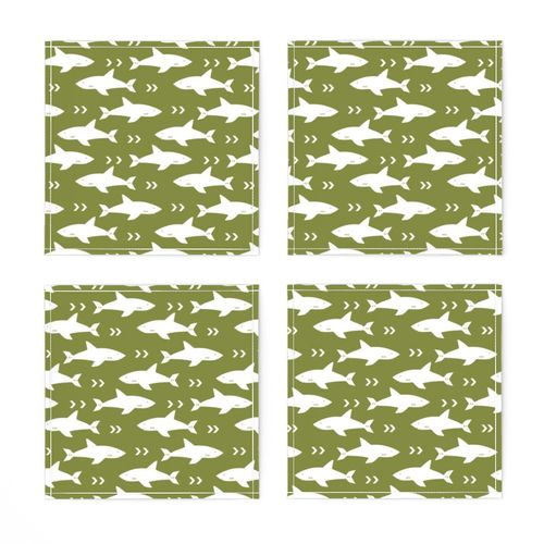 sharks fabric black and white shark design