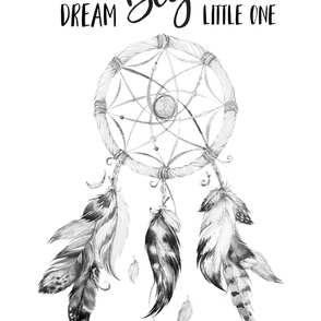 56"x72" Dream Big Little One / DreamCatcher Black & White  