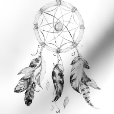 8" Black and White Dreamcatcher