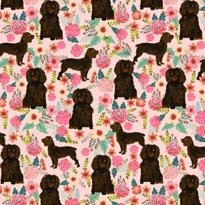 boykin spaniel dog fabric pink cute florals design