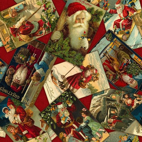 Vintage Santas Scatter-Red