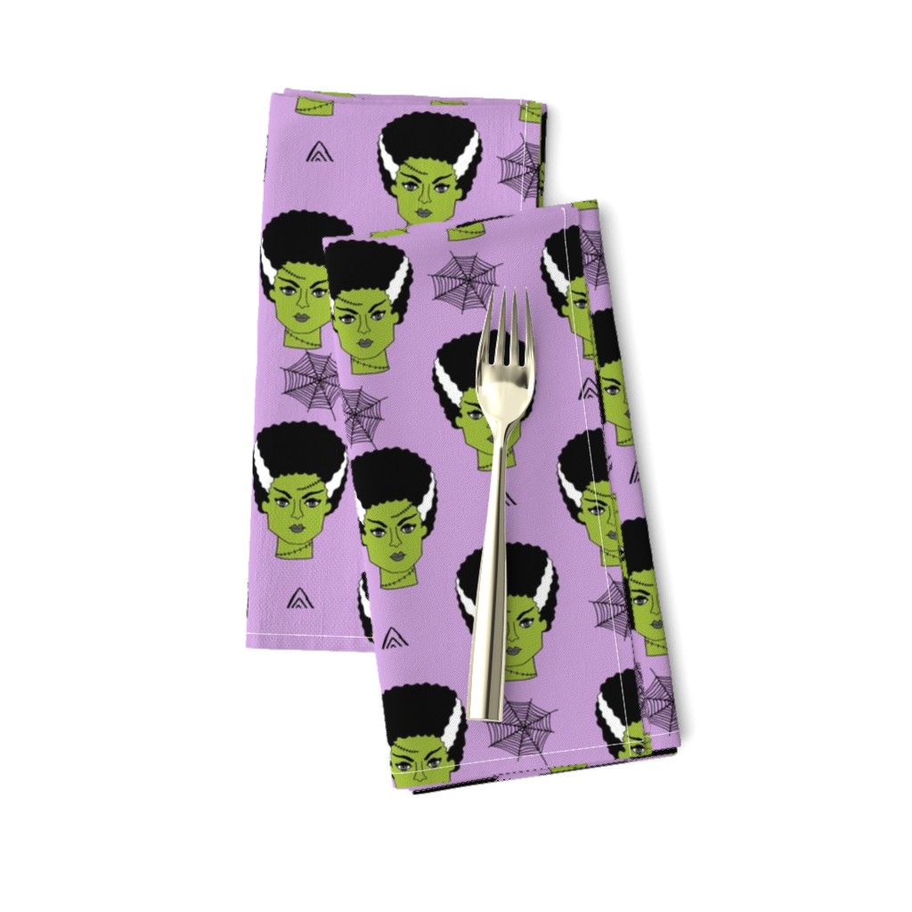 Bride of frankenstein halloween character cute seasonal fall october fabric // purple by andrea lauren