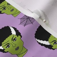 Bride of frankenstein halloween character cute seasonal fall october fabric // purple by andrea lauren