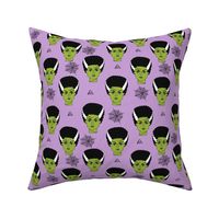 Bride of frankenstein halloween character cute seasonal fall october fabric // purple by andrea lauren