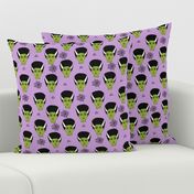 Bride of frankenstein halloween character cute seasonal fall october fabric // purple by andrea lauren