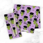 Bride of frankenstein halloween character cute seasonal fall october fabric // purple by andrea lauren