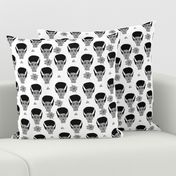 Bride of frankenstein halloween character cute seasonal fall october fabric // white grey by andrea lauren