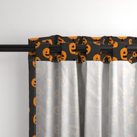 pumpkin halloween cute fabric  jack-o'-lantern grey