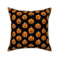pumpkin halloween cute fabric  jack-o'-lantern black 