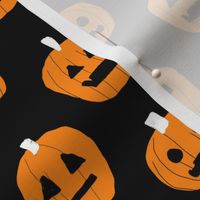 pumpkin halloween cute fabric  jack-o'-lantern black 
