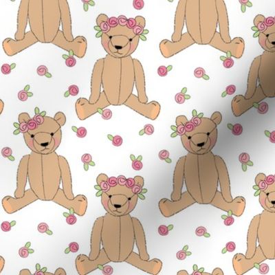 brown teddy bears and roses 