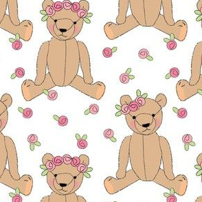 brown teddy bears and roses 