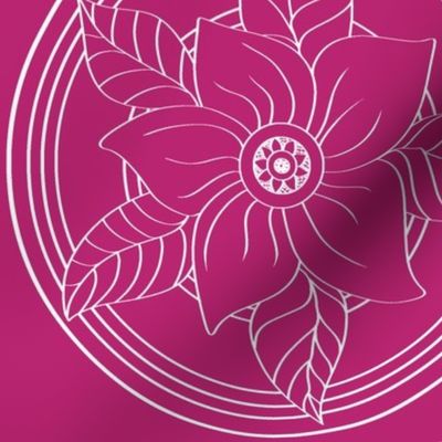 White_Bohemian_Flower_outline_on_Magenta