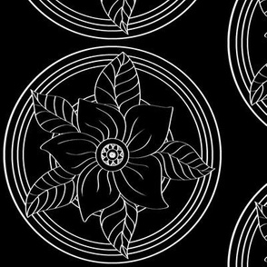 White_Bohemian_Flower_outline_on_Black