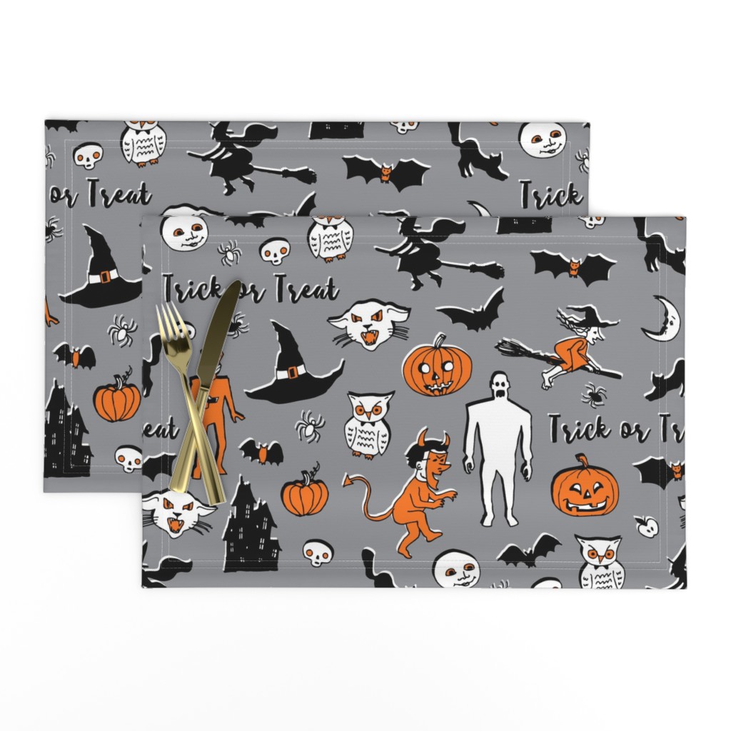 Retro Trick or Treat - Grey and Orange