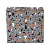 Retro Trick or Treat - Grey and Orange