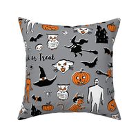 Retro Trick or Treat - Grey and Orange