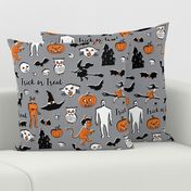 Retro Trick or Treat - Grey and Orange