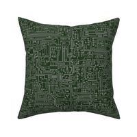 Circuit Board // Green & Dark Grey // Small