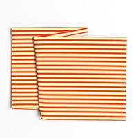Sweet Shop Vertical Stripes (#10) - Narrow Orange Fizz Ribbons with Nasturtium and Snowy White