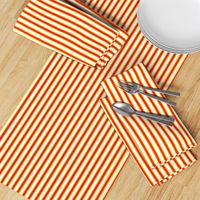 Sweet Shop Vertical Stripes (#10) - Narrow Orange Fizz Ribbons with Nasturtium and Snowy White