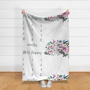 Boho Peonies Baby Milestone Girl Blanket