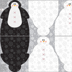 Snowmen Penguin Print-fleece