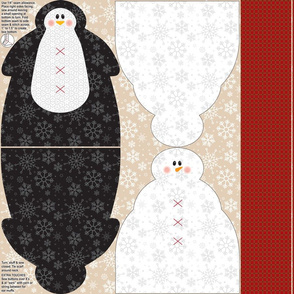 Snowman Penguin Print-cotton