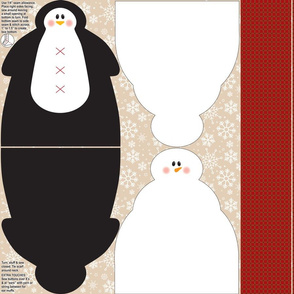 Snowman Penguin Solid-cotton