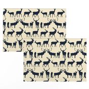 spice deer silhouette indigo ivory