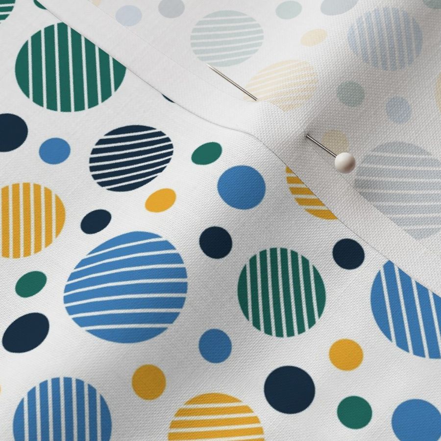 Striped Circus Dots (Multi) Fabric | Spoonflower